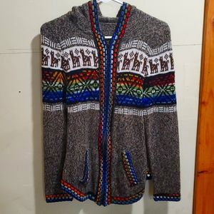 Woven alpaca sweater